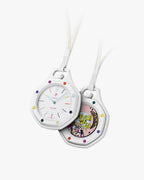 Montre de poche AP x Swatch Royal Pop HUIT BLANC, cadran blanc à effet tapisserie et vis multicolores