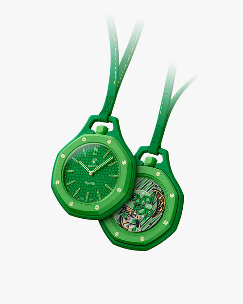 Montre de poche AP x Swatch Royal Pop GREEN EIGHT, cadran vert et accents vert clair
