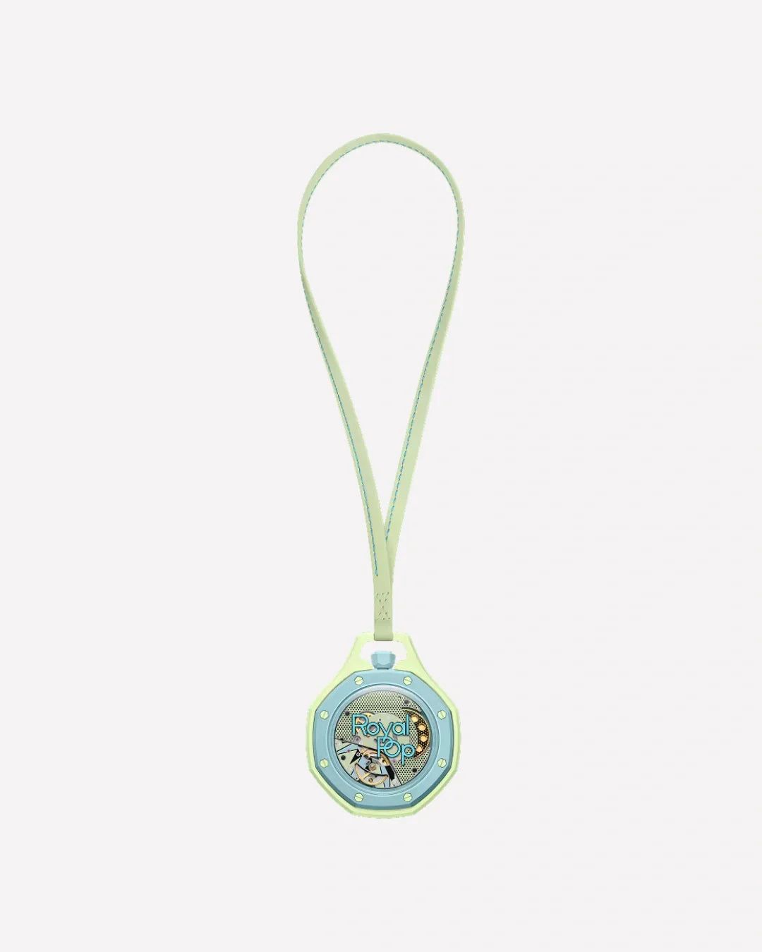 Montre de poche AP x Swatch Royal Pop BLAUE ACHT, cadran vert citron et accents bleu clair