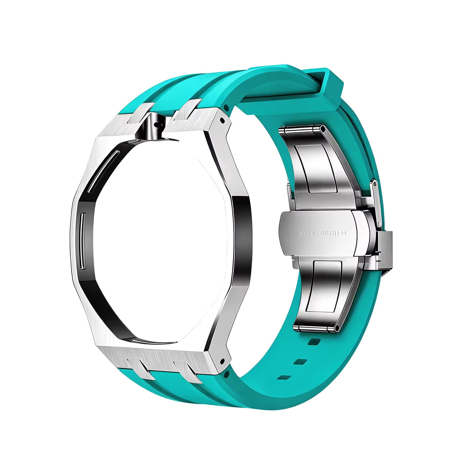 Boîtier acier inoxydable et bracelet silicone pour montre AP x Swatch Royal Pop, coloris au choix