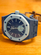Montre de poche AP x Swatch Royal Pop LAN BA, cadran bleu et petite seconde bleu clair