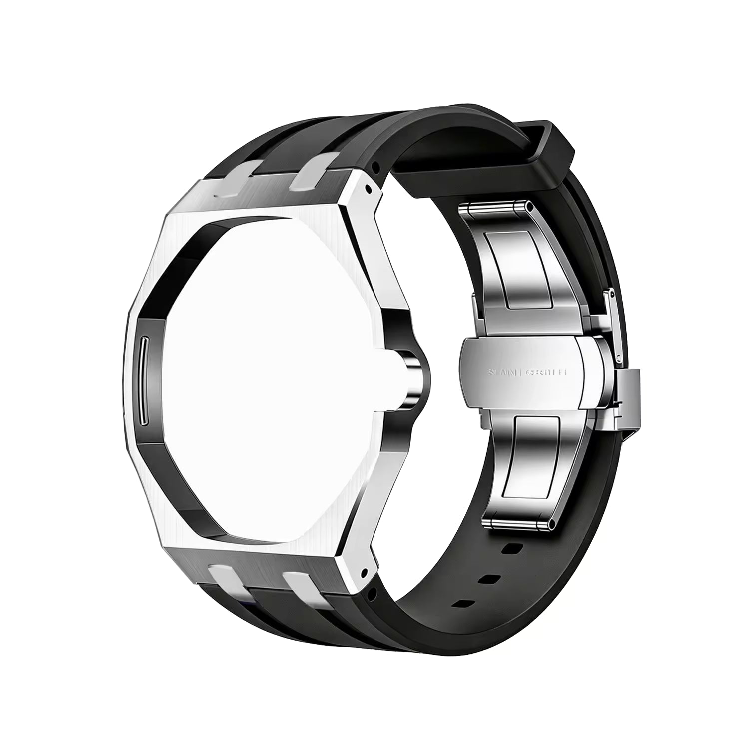 Boîtier acier inoxydable et bracelet silicone pour AP x Swatch Royal Pop