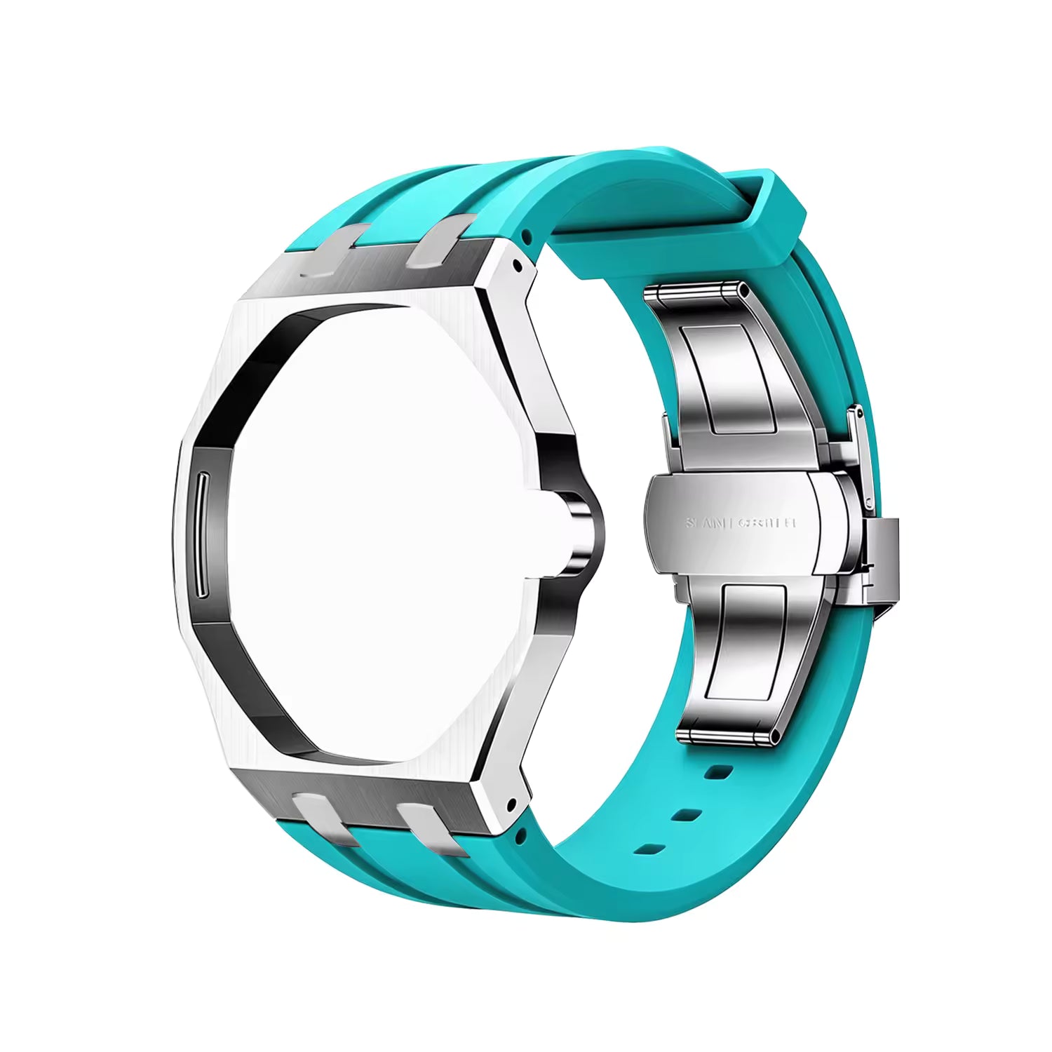 Boîtier acier inoxydable et bracelet silicone pour AP x Swatch Royal Pop