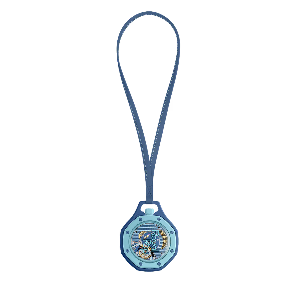 Montre de poche AP x Swatch Royal Pop LAN BA, cadran bleu et petite seconde bleu clair
