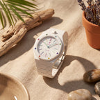 Montre AP x Swatch Royal Pop HUIT BLANC avec bracelet biocéramique assorti